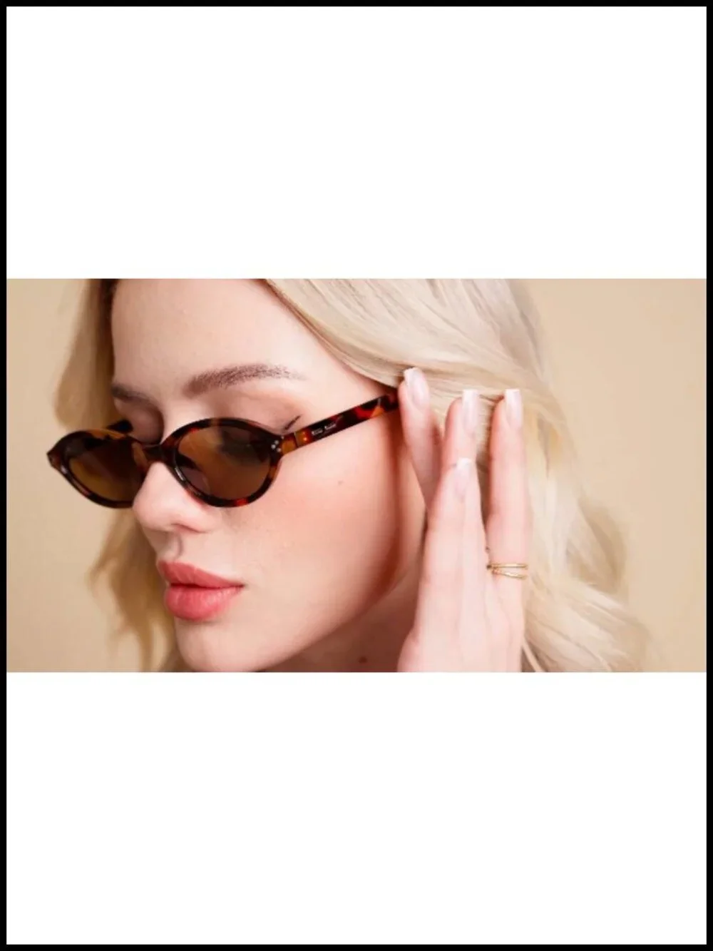 Vintage Oval Cat Eye Sunglasses, Y2K Retro Narrow Sunwear, UV400 Polarized